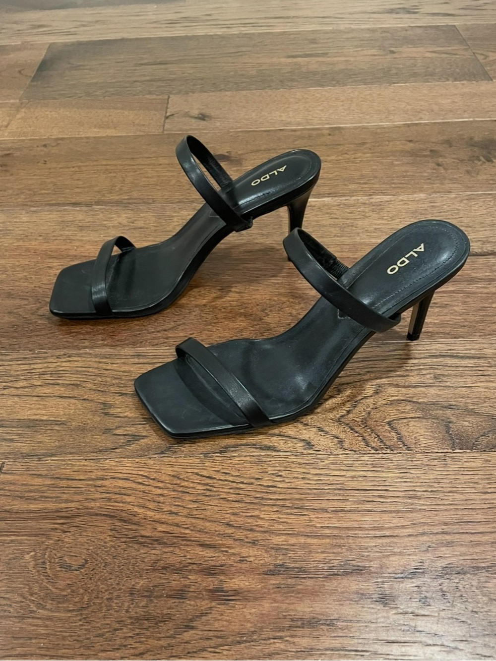 Aldo Black Strappy Stiletto Heels